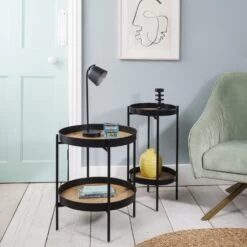 Solna Small Side Table In Black -Furniture Store solna small side table in solid black p1142 7281 image
