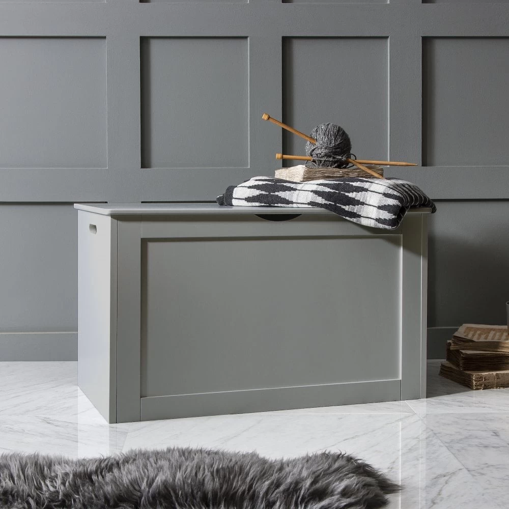 Storage Box Wooden In Grey Chest Trunk 7 Storage Box Wooden In Grey Chest Trunk - Image 5