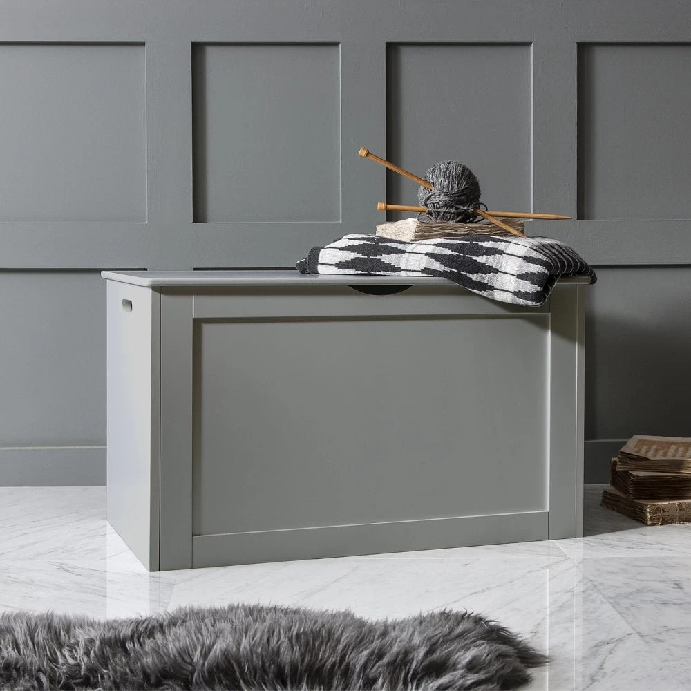 Storage Box Wooden In Grey Chest Trunk 4 Storage Box Wooden In Grey Chest Trunk - Image 2