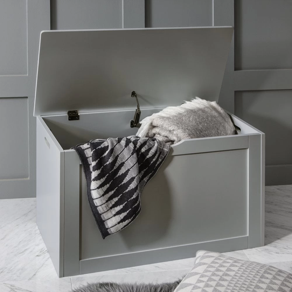Storage Box Wooden In Grey Chest Trunk 5 Storage Box Wooden In Grey Chest Trunk - Image 3