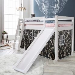 Thor Cabin Bed Midsleeper With Slide & Army Package In Classic White