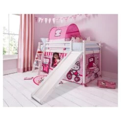 Thor Cabin Bed Midsleeper With Slide & Hello Kitty Package In Classic White -Furniture Store thor cabin bed midsleeper with slide hello kitty package p998 6576 image