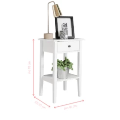 Trend Bedside Cabinet With Drawer In Classic White -Furniture Store trend bedside cabinet with drawer in classic white p720 12520 image