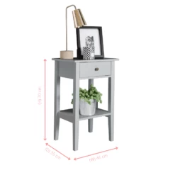 Trend Bedside Cabinet With Drawer In Silk Grey -Furniture Store trend bedside cabinet with drawer in silk grey p905 12522 image