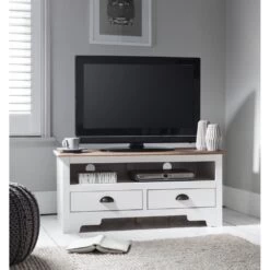 TV Unit Canterbury In White And Dark Pine TV Cabinet