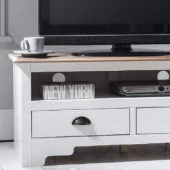 TV Unit Canterbury In White And Dark Pine TV Cabinet -Furniture Store tv unit canterbury in white and dark pine tv cabinet p262 8480 image