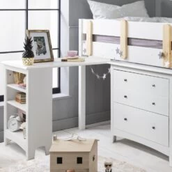 Una Sleepstation With Chest Of Drawers, Cabinet & Desk In Classic White -Furniture Store una sleepstation with chest of drawers cabinet desk in classic white p1279 11554 image