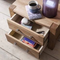 Vermont Solid Oak Bedside Table Chest In Natural Oak -Furniture Store vermont solid oak bedside table chest in natural oak p448 8537 image
